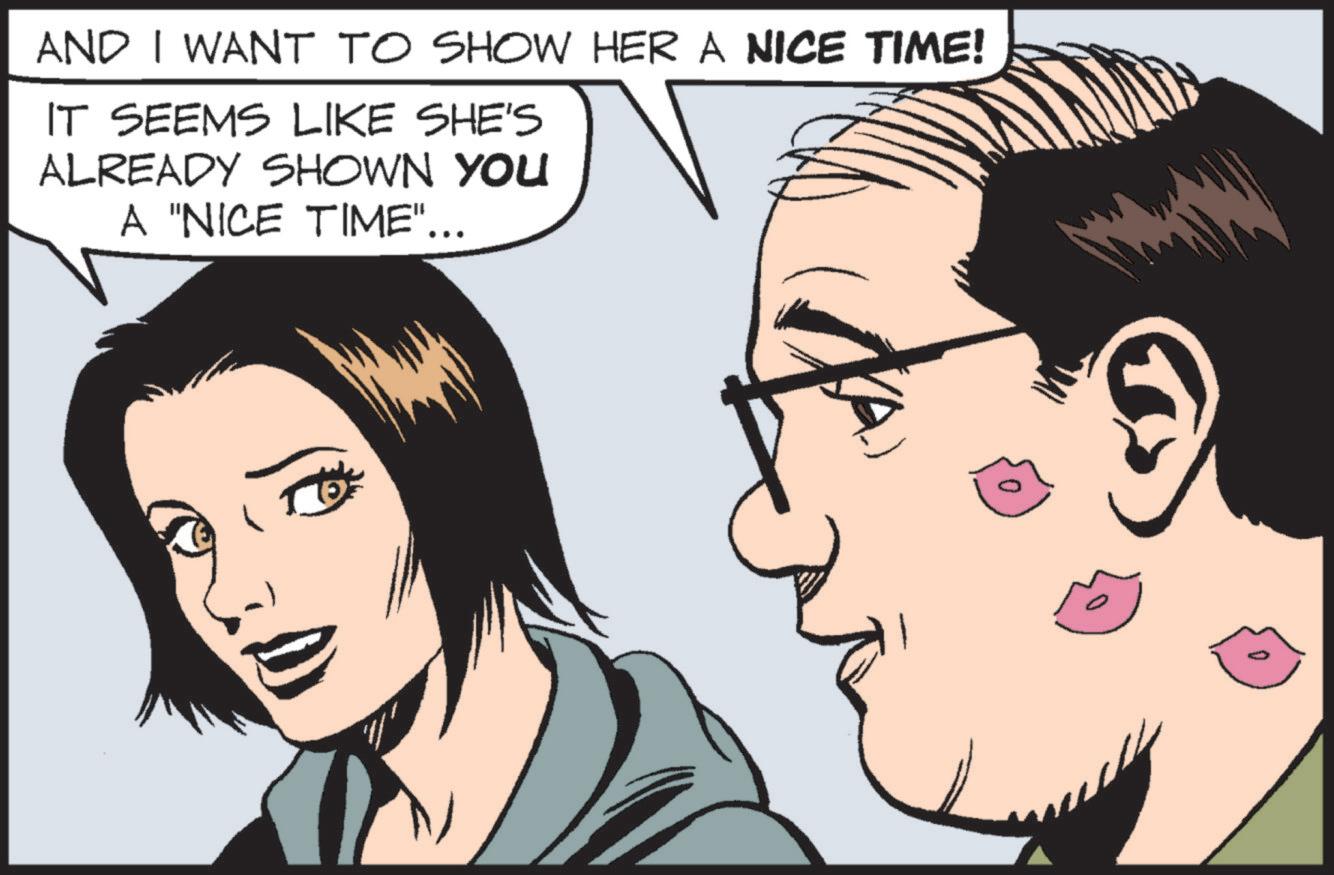 Publication OCR: AND I WANT TO SHOW HER A NICE TIME! IT SEEMS LIKE SHE'S ALREADY SHOWN YOU A "NICE TIME"... AND I WANT TO SHOW HER A NICE TIME ! IT SEEMS LIKE SHE'S ALREADY SHOWN YOU A " NICE TIME " ...