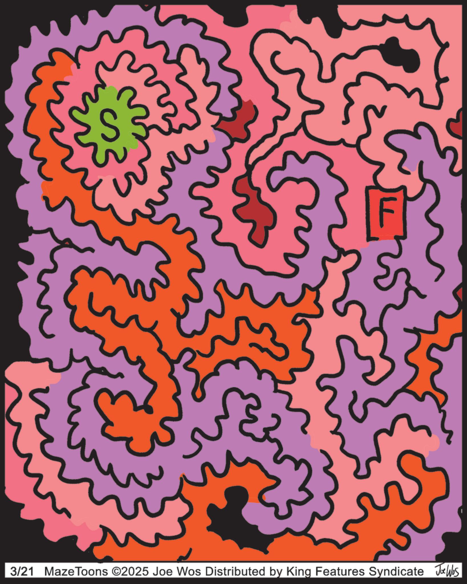 Graphics OCR: 3/21_Maze Toons ©2025 Joe Wos Distributed by King Features Syndicate Jubs 3 / 21_Maze Toons © 2025 Joe Wos Distributed by King Features Syndicate Jubs