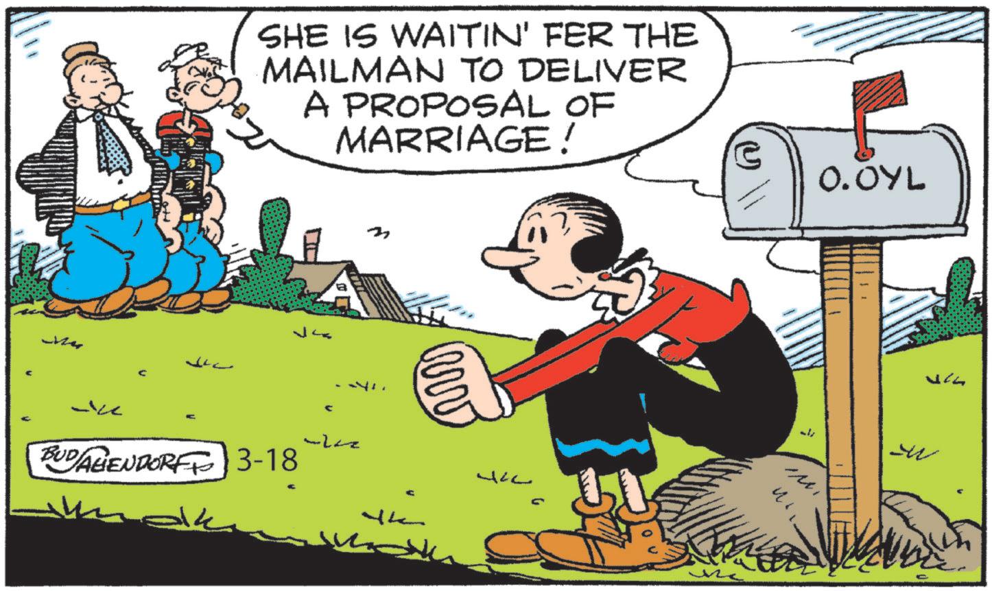 Fictional character OCR: SHE IS WAITIN' FER THE MAILMAN TO DELIVER A PROPOSAL OF MARRIAGE! ? MV Lice BUD/AGIENDORF 3-18 4k 422 0.OYL Mi SHE IS WAITIN ' FER THE MAILMAN TO DELIVER A PROPOSAL OF MARRIAGE ! ? MV Lice BUD / AGIENDORF 3-18 4k 422 0.OYL Mi