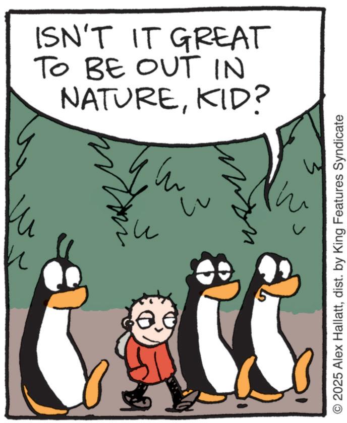 Comics OCR: ? ISN'T IT GREAT TO BE OUT IN NATUREKID? ?? ©2025 Alex Hallattdist. by King Features Syndicate ? ISN'T IT GREAT TO BE OUT IN NATUREKID ? ?? © 2025 Alex Hallattdist . by King Features Syndicate