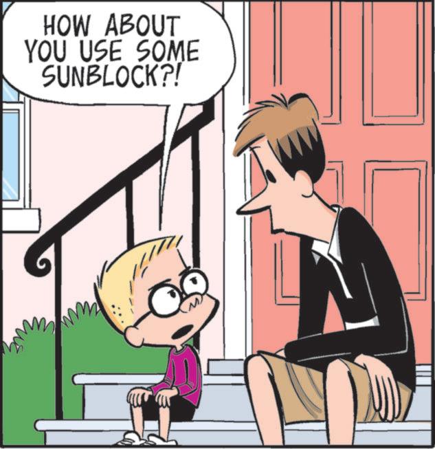 Fiction OCR: HOW ABOUT YOU USE SOME SUNBLOCK?! HOW ABOUT YOU USE SOME SUNBLOCK ?!