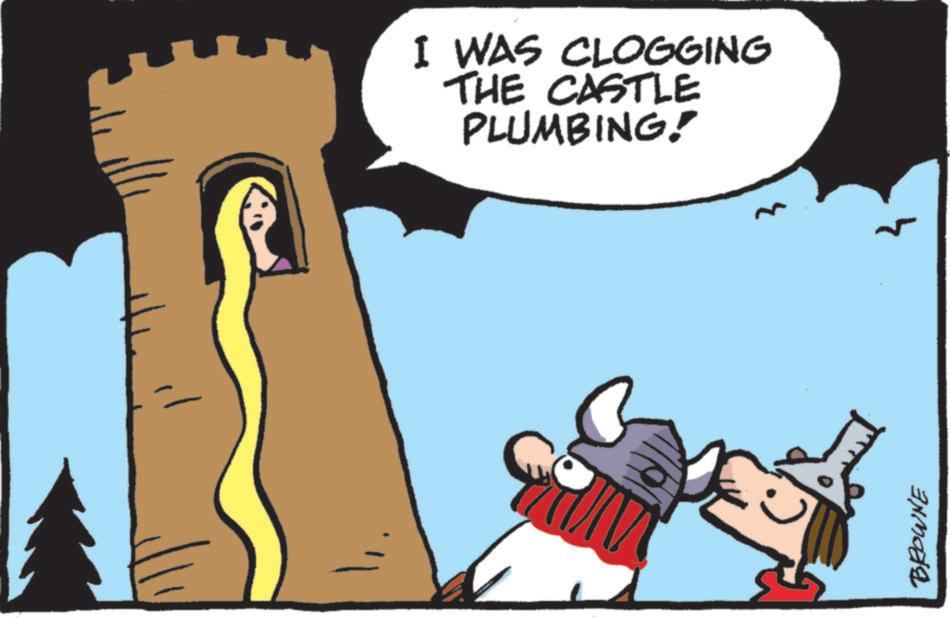 Clip art OCR: BROWNE I WAS CLOGGING THE CASTLE PLUMBING! 3 BROWNE I WAS CLOGGING THE CASTLE PLUMBING ! 3