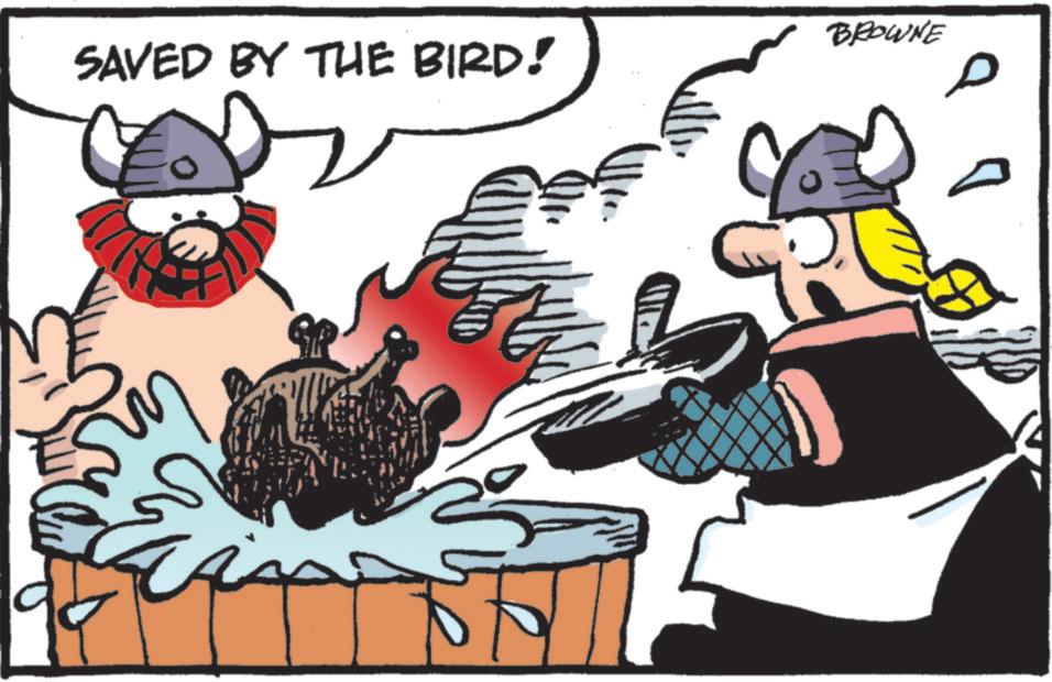 Animated cartoon OCR: SAVED BY THE BIRD! BROWNE D SAVED BY THE BIRD ! BROWNE D