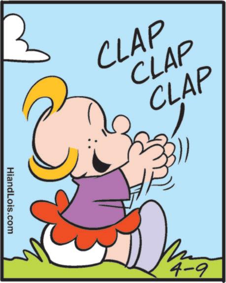 Line art OCR: CLAP CLAP CLAP D m 4-9 HiandLois.com CLAP CLAP CLAP D m 4-9 HiandLois.com