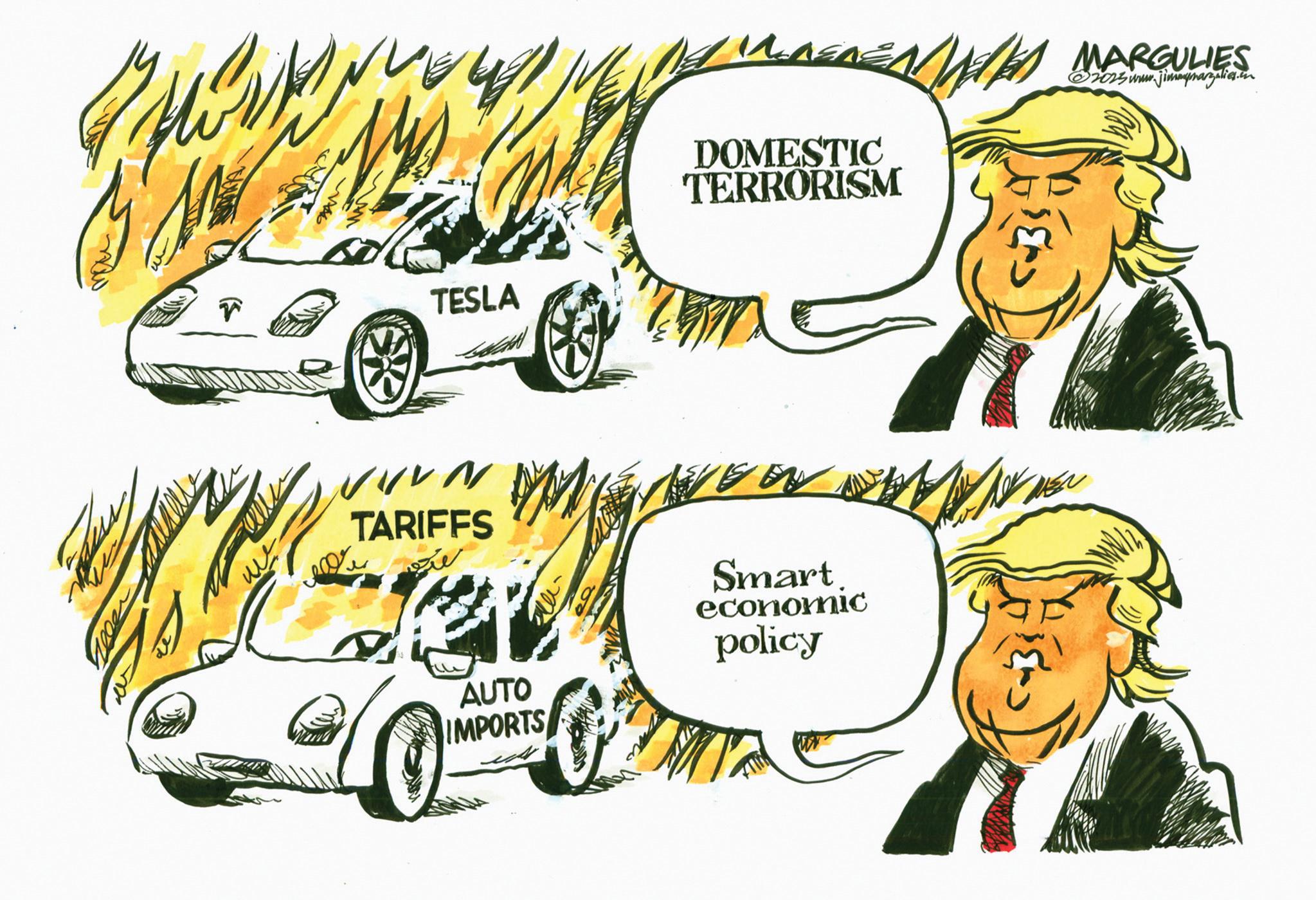 Animation OCR: TESLA DOMESTIC TERRORISM WED MARGULIES. 2025www.jimmymargolies.in TARIFFS AUTO IMPORTS Smart economic policy TESLA DOMESTIC TERRORISM WED MARGULIES . 2025www.jimmymargolies.in TARIFFS AUTO IMPORTS Smart economic policy