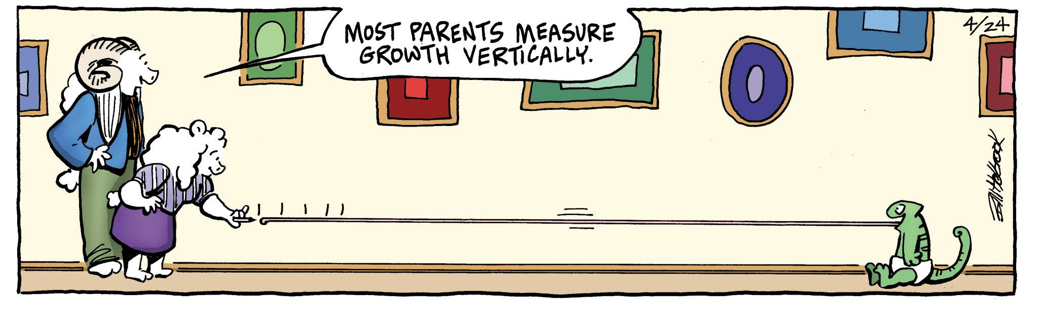 Fictional character OCR: MOST PARENTS MEASURE GROWTH VERTICALLY. Alltebook 4/24 MOST PARENTS MEASURE GROWTH VERTICALLY . Alltebook 4/24