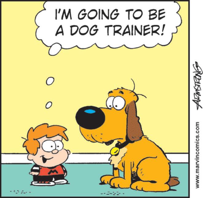Canidae OCR: ? www.marvincomics.com I'M GOING TO BE A DOG TRAINER! ARMSTRONG ? www.marvincomics.com I'M GOING TO BE A DOG TRAINER ! ARMSTRONG