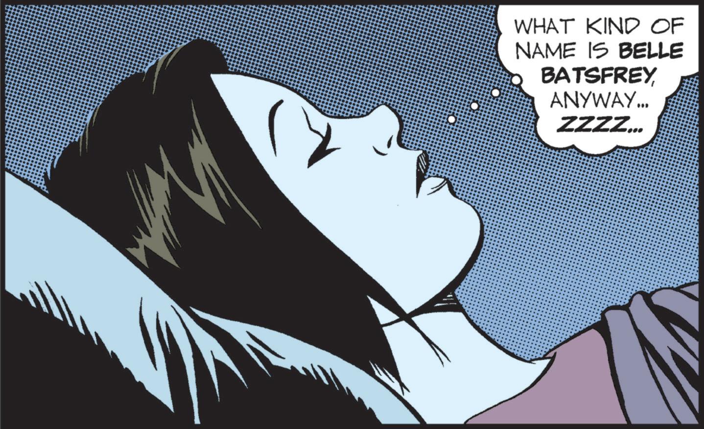 Graphics OCR: WHAT KIND OF NAME IS BELLE BATSFREY ANYWAY... ZZZZ... WHAT KIND OF NAME IS BELLE BATSFREY ANYWAY ... ZZZZ ...