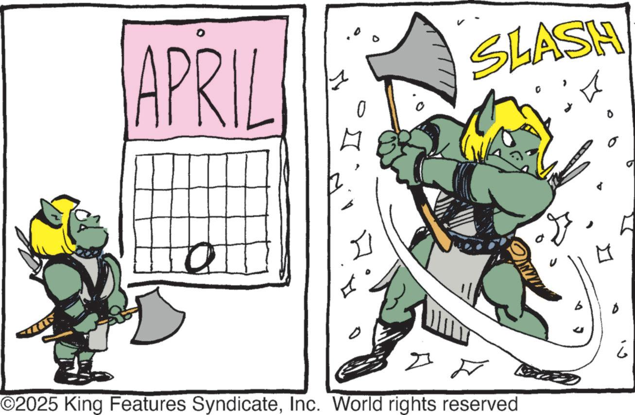 Fiction OCR: IN APRIL SLASH 35 ©2025 King Features Syndicates ?? IN APRIL SLASH 35 © 2025 King Features SyndicateInc. World rights reserveds ??