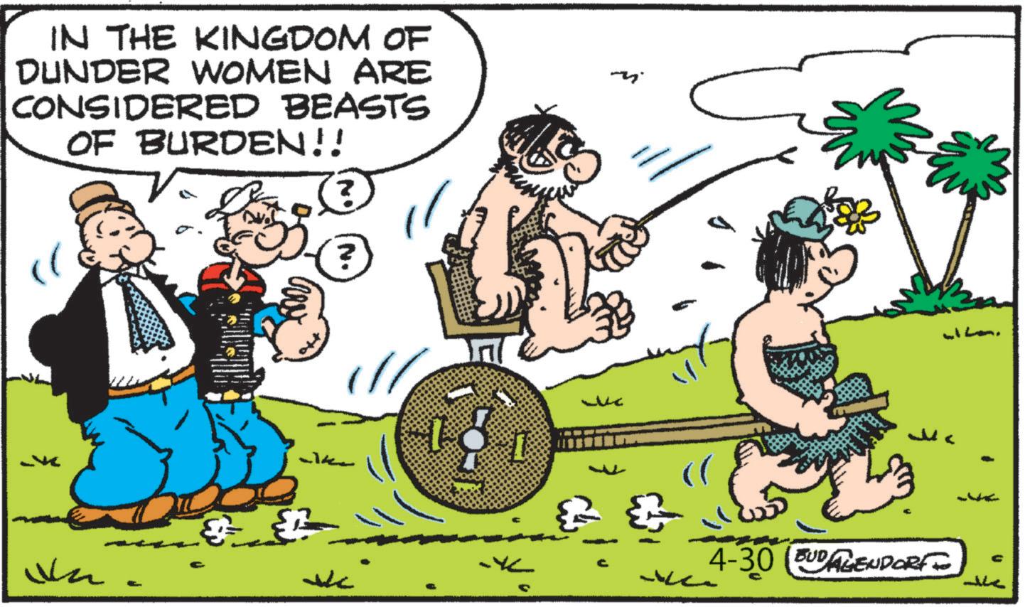 Fictional character OCR: IN THE KINGDOM OF DUNDER WOMEN ARE CONSIDERED BEASTS OF BURDEN!! wike ?? WC « 4-30 (BUDAGENDORF ??? IN THE KINGDOM OF DUNDER WOMEN ARE CONSIDERED BEASTS OF BURDEN !! wike ?? WC « 4-30 ( BUDAGENDORF ???