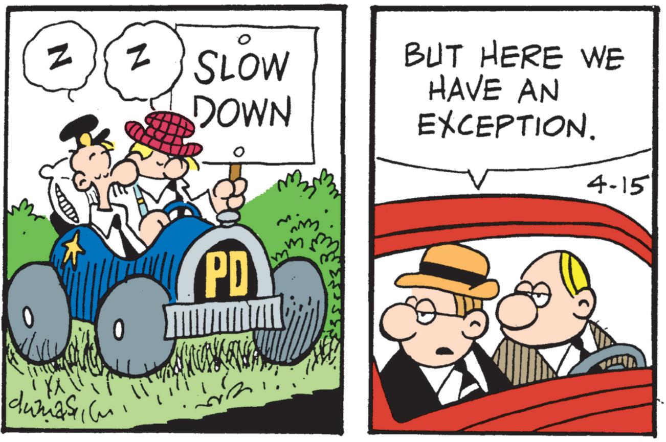 Fiction OCR: N Z SLOW DOWN ? BUT HERE WE HAVE AN EXCEPTION. 4-15 XX dumaseu PD m N Z SLOW DOWN ? BUT HERE WE HAVE AN EXCEPTION . 4-15 XX dumaseu PD m