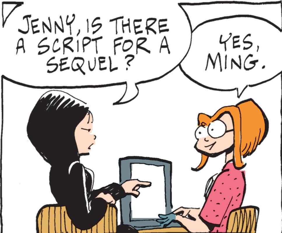 Computer hardware OCR: JENNYIS THERE A SCRIPT FOR A SEQUEL? YESMING. JENNYIS THERE A SCRIPT FOR A SEQUEL ? YESMING .
