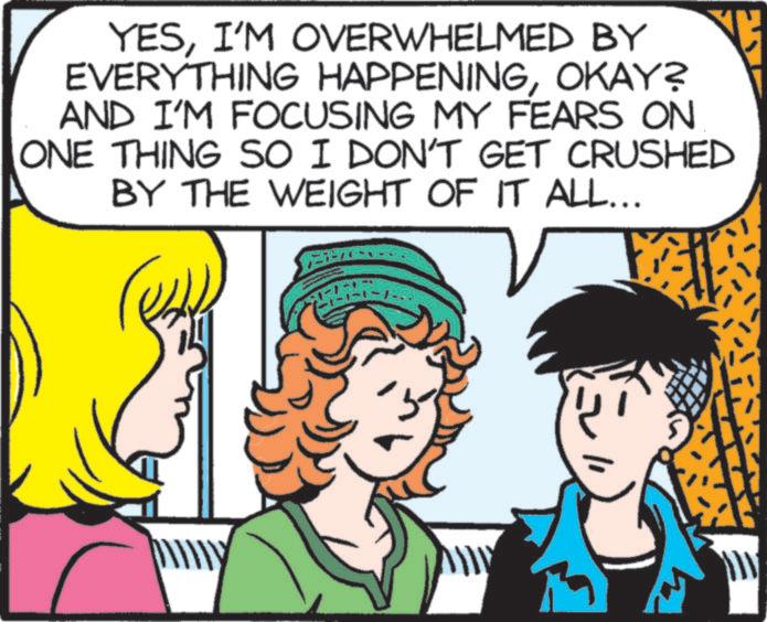 Pleased OCR: YESI'M OVERWHELMED BY EVERYTHING HAPPENINGOKAY? AND I'M FOCUSING MY FEARS ON ONE THING SO I DON'T GET CRUSHED BY THE WEIGHT OF IT ALL... YESI'M OVERWHELMED BY EVERYTHING HAPPENINGOKAY ? AND I'M FOCUSING MY FEARS ON ONE THING SO I DON'T GET CRUSHED BY THE WEIGHT OF IT ALL ...