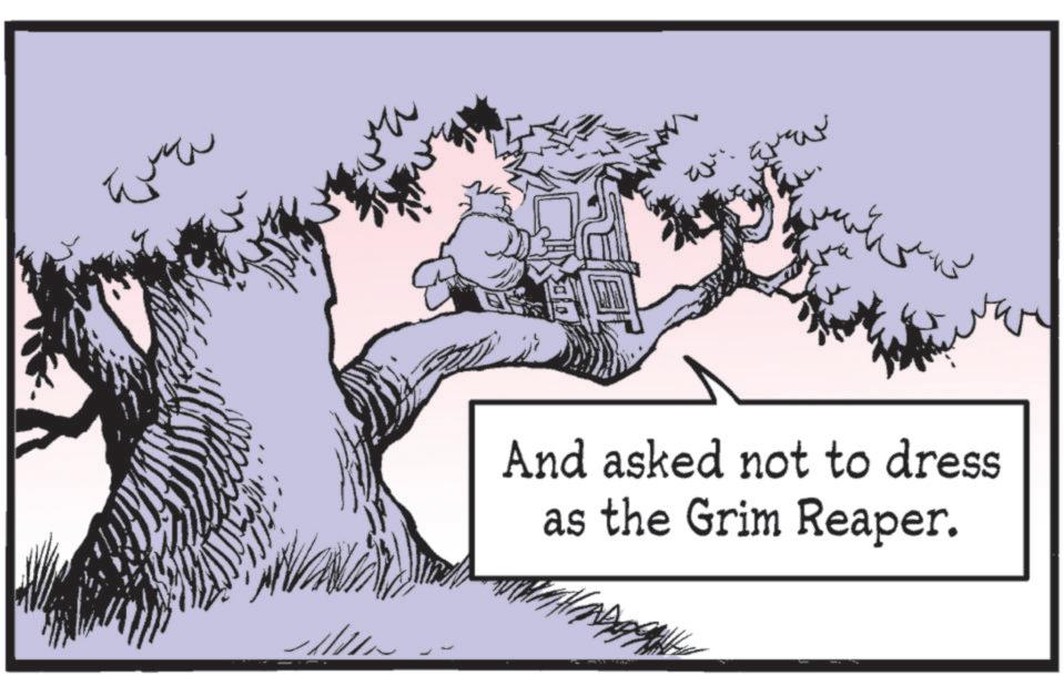 Animation OCR: ????? ?? And asked not to dress as the Grim Reaper. ????? ?? And asked not to dress as the Grim Reaper .
