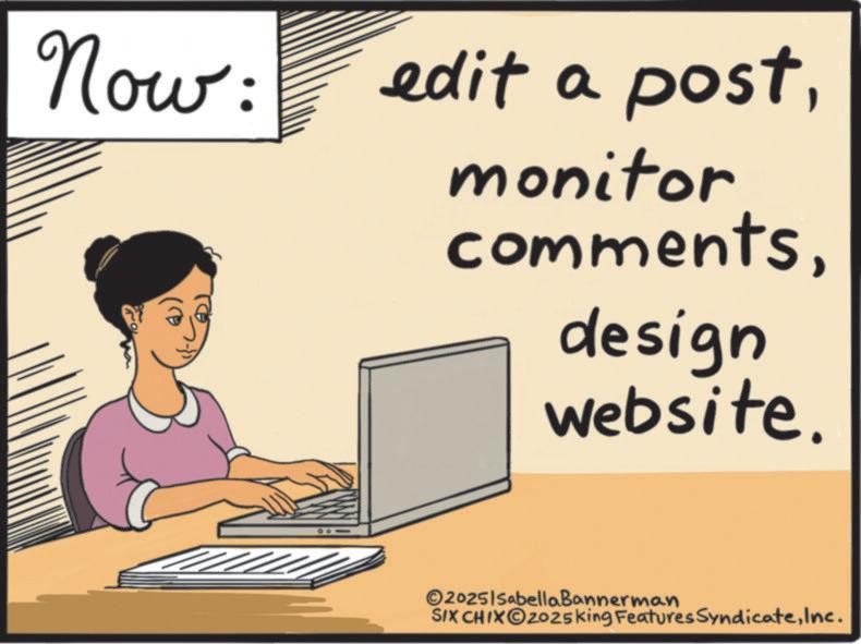 Gadget OCR: Now: edit a postmonitor commentsdesign website. ©20251sabella Bannerman SIX CHIX©2025 king Features SyndicateInc. Now : edit a postmonitor commentsdesign website . © 20251sabella Bannerman SIX CHIX © 2025 king Features Syndicate