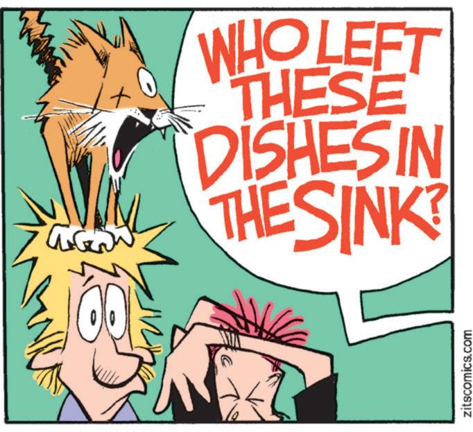 Publication OCR: ? + WHO LEFT THESE DISHES IN THESINK? zitscomics.com ? + WHO LEFT THESE DISHES IN THESINK ? zitscomics.com