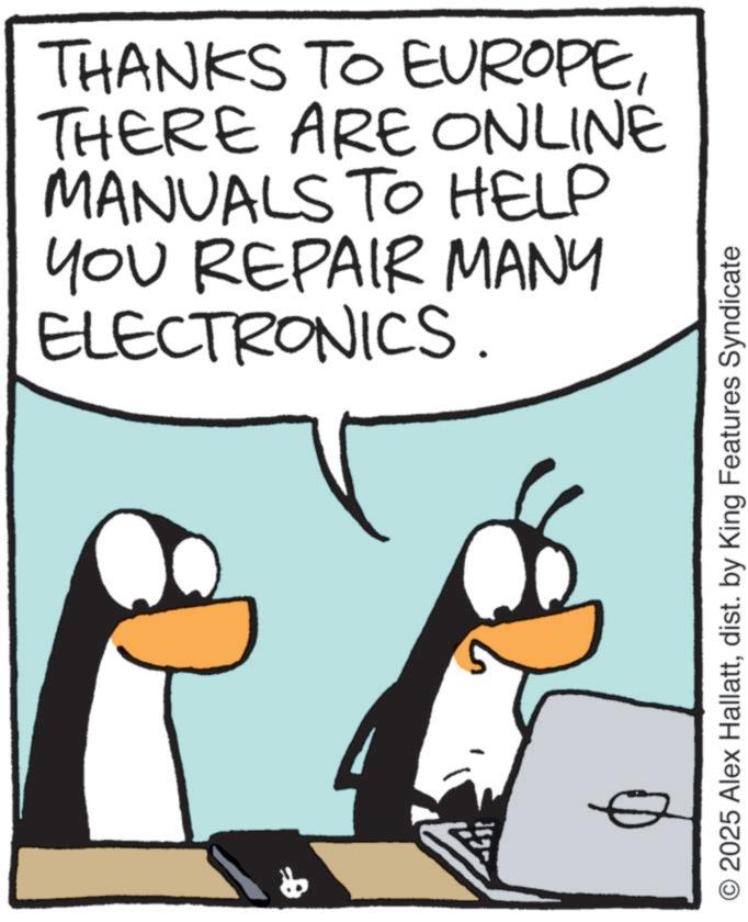 Beak OCR: THANKS TO EUROPETHERE ARE ONLINE MANUALS TO HELP YOU REPAIR MANY ELECTRONICS. © 2025 Alex Hallattdist. by King Features Syndicate THANKS TO EUROPETHERE ARE ONLINE MANUALS TO HELP YOU REPAIR MANY ELECTRONICS . © 2025 Alex Hallattdist . by King Features Syndicate