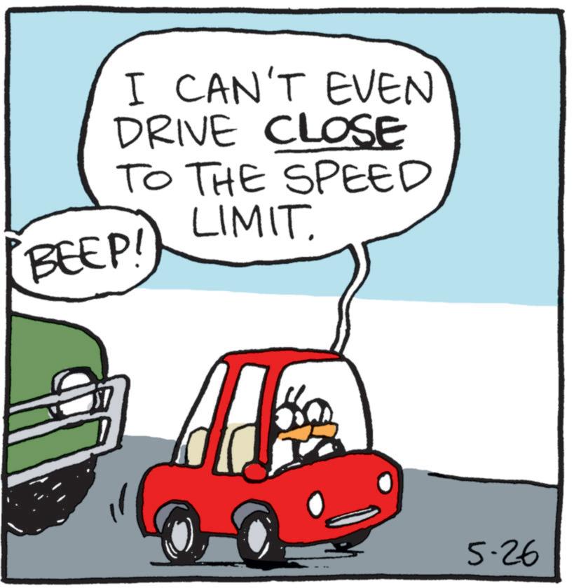 Electric vehicle OCR: I CAN'T EVEN DRIVE CLOSE TO THE SPEED LIMIT. BEEP! 5-26 I CAN'T EVEN DRIVE CLOSE TO THE SPEED LIMIT . BEEP ! 5-26