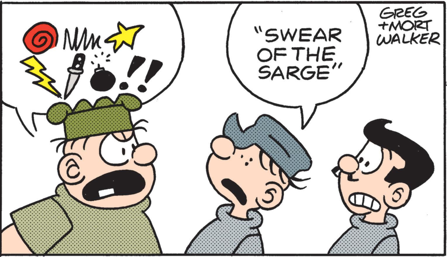 Animation OCR: 1MM & "SWEAR OF THE SARGE GREG +MORT WALKER 1MM & " SWEAR OF THE SARGE GREG + MORT WALKER