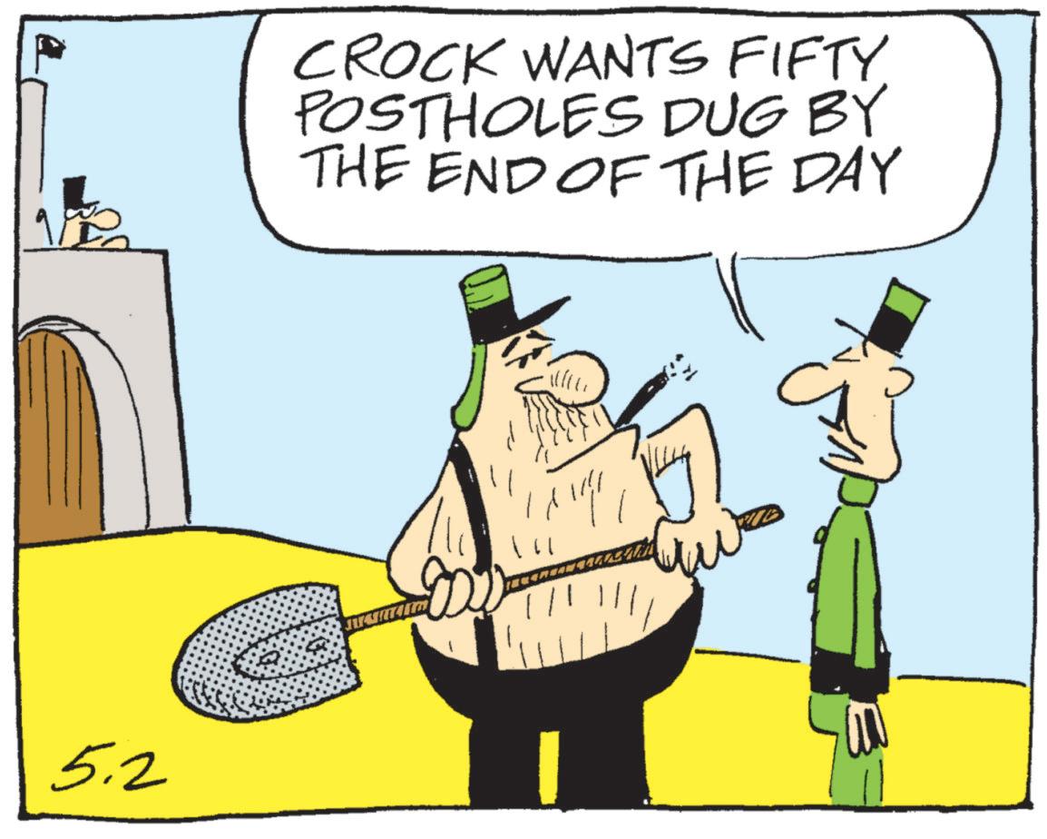 Pleased OCR: 5.2 CROCK WANTS FIFTY. POSTHOLES DUG BY THE END OF THE DAY 5.2 CROCK WANTS FIFTY . POSTHOLES DUG BY THE END OF THE DAY