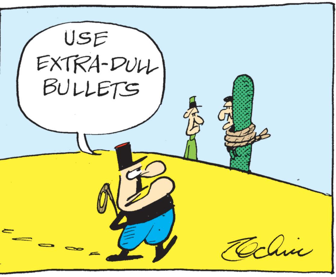 Clip art OCR: USE EXTRA-DULL BULLETS $ Rochiic USE EXTRA - DULL BULLETS $ Rochiic