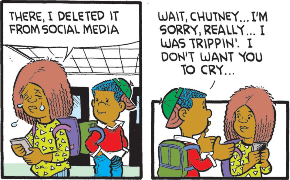 Comic book OCR: D THEREI DELETED IT FROM SOCIAL MEDIA WAITCHUTNEY... I'M SORRYREALLY... I WAS TRIPPIN' I DON'T WANT YOU TO CRY... ?? D THEREI DELETED IT FROM SOCIAL MEDIA WAITCHUTNEY ... I'M SORRYREALLY ... I WAS TRIPPIN ' I DON'T WANT YOU TO CRY ... ??