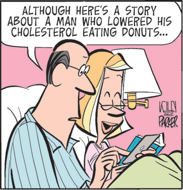 Animated cartoon OCR: ALTHOUGH HERE'S A STORY ABOUT A MAN WHO LOWERED HIS CHOLESTEROL EATING DONUTS... and PARKER ALTHOUGH HERE'S A STORY ABOUT A MAN WHO LOWERED HIS CHOLESTEROL EATING DONUTS ... and PARKER