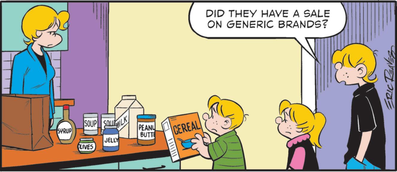 Comic book OCR: SOUP SOLIMILA SYRUP JELLY OLIVES PEANL BUTT CEREAL DID THEY HAVE A SALE ON GENERIC BRANDS? ??? ERIC RENES SOUP SOLIMILA SYRUP JELLY OLIVES PEANL BUTT CEREAL DID THEY HAVE A SALE ON GENERIC BRANDS ? ??? ERIC RENES