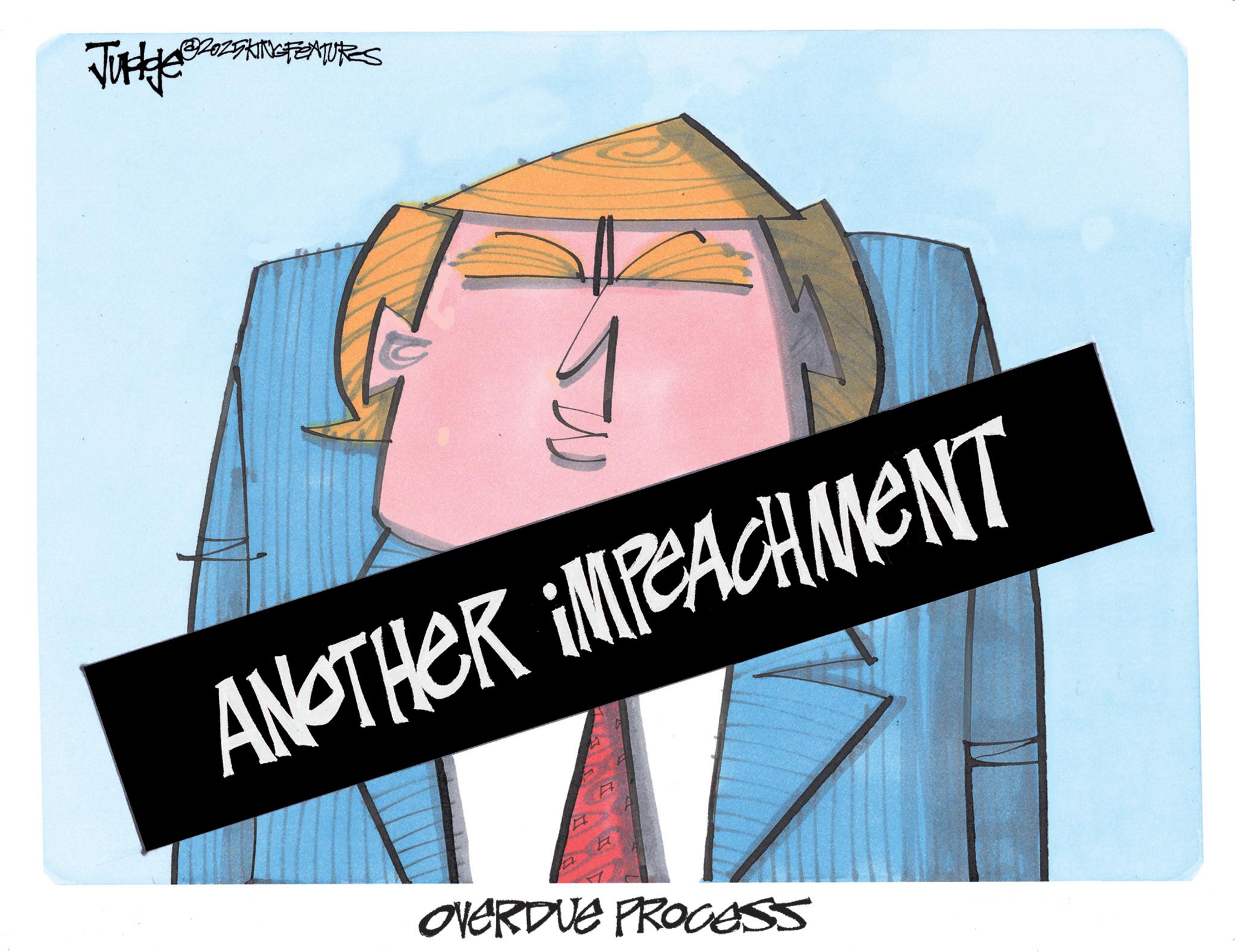 Graphic design OCR: Judge PROZRAKING FEATURES S ANOTHER IMPEACHMENT OVERDUE PROCESS Judge PROZRAKING FEATURES S ANOTHER IMPEACHMENT OVERDUE PROCESS