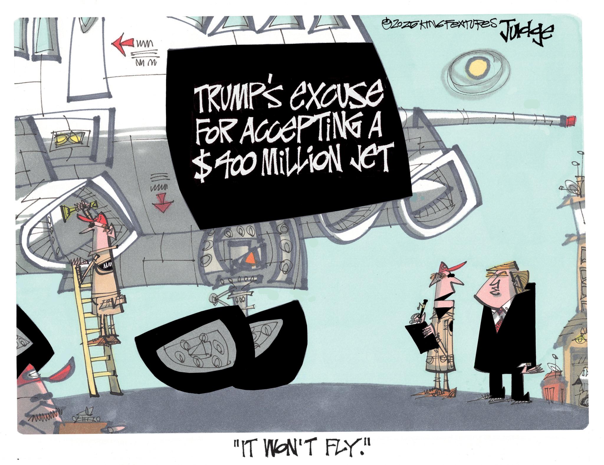 Graphic design OCR: wwwww #74 MM Imm MM www. TRUMP's excuse FOR ACCEPTING A $400 MILLION NET "IT WON'T FLY." 20ZKING FEXTURES. Judge M wwwww # 74 MM Imm MM www . TRUMP's excuse FOR ACCEPTING A $ 400 MILLION NET " IT WON'T FLY . " 20ZKING FEXTURES . Judge M