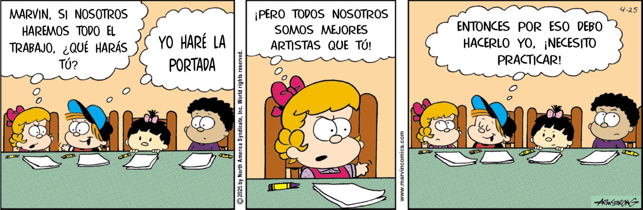 Fiction OCR: MARVINSI NOSOTROS HAREMOS TODO EL TRABAJO¿QUÉ HARÁS TÚ? YO HARÉ LA PORTADA ¡PERO TODOS NOSOTROS SOMOS MEJORES ARTISTAS QUE TÚ! ENTONCES POR ESO DEBO HACERLO YO¡NECESITO PRACTICAR! 4-25 ???? ??? ARMSTRONG MARVINSI NOSOTROS HAREMOS TODO EL TRABAJO¿ QUÉ HARÁS TÚ ? YO HARÉ LA PORTADA ¡ PERO TODOS NOSOTROS SOMOS MEJORES ARTISTAS QUE TÚ ! ENTONCES POR ESO DEBO HACERLO YO¡ NECESITO PRACTICAR ! 4-25 ???? ??? ARMSTRONG