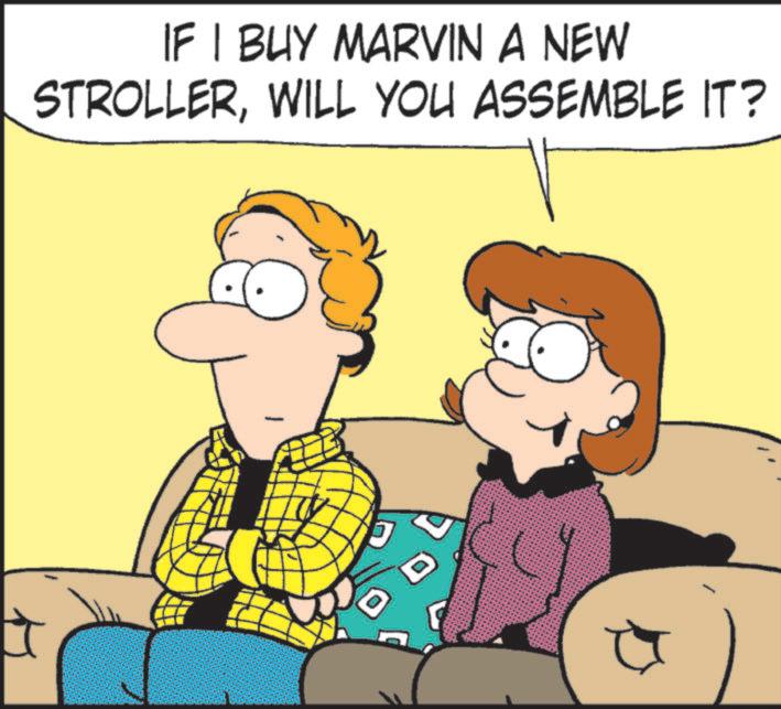 Comic book OCR: IF I BUY MARVIN A NEW STROLLERWILL YOU ASSEMBLE IT? IF I BUY MARVIN A NEW STROLLERWILL YOU ASSEMBLE IT ?