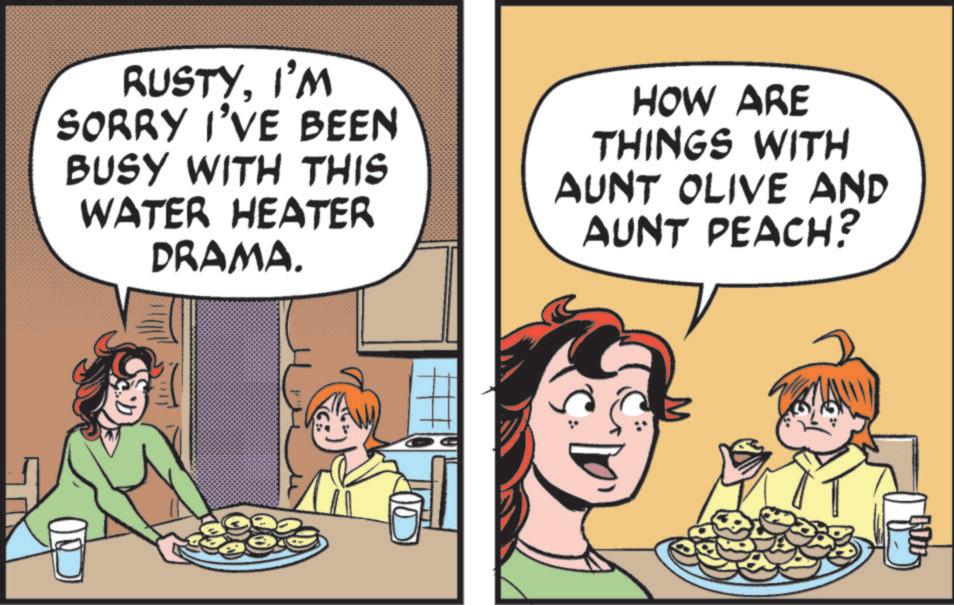 Food OCR: RUSTYI'M SORRY I'VE BEEN BUSY WITH THIS WATER HEATER DRAMA. HOW ARE THINGS WITH AUNT OLIVE AND AUNT PEACH? RUSTYI'M SORRY I'VE BEEN BUSY WITH THIS WATER HEATER DRAMA . HOW ARE THINGS WITH AUNT OLIVE AND AUNT PEACH ?