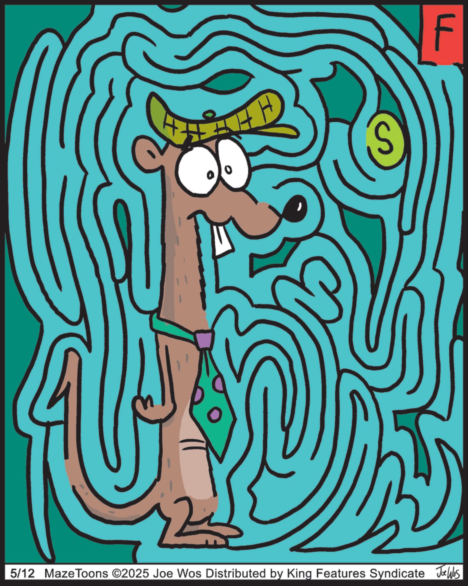 Animation OCR: F 5/12 MazeToons ©2025 Joe Wos Distributed by King Features Syndicate Joe Was F 5/12 MazeToons © 2025 Joe Wos Distributed by King Features Syndicate Joe Was