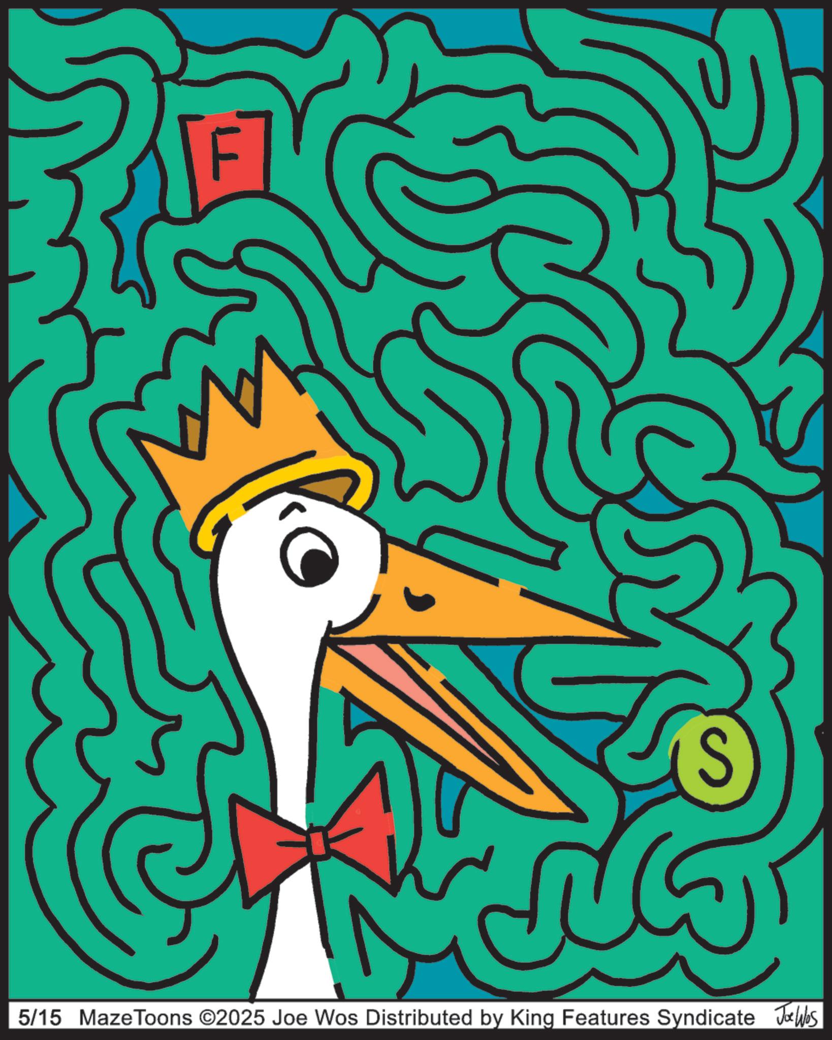Clip art OCR: 5/15 Maze Toons ©2025 Joe Wos Distributed by King Features Syndicate Jobs 5/15 Maze Toons © 2025 Joe Wos Distributed by King Features Syndicate Jobs