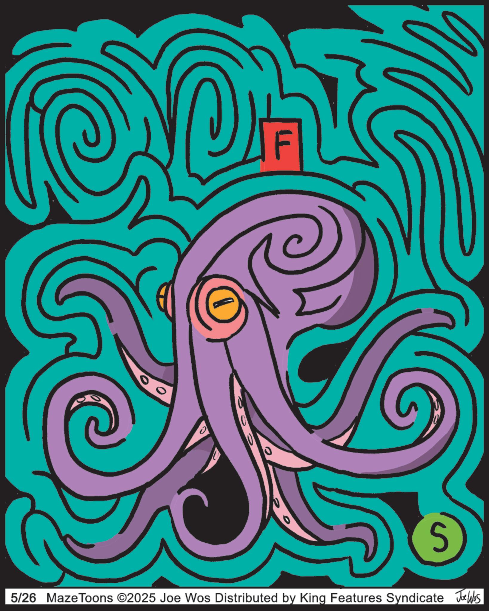 Modern art OCR: 00 S 5/26 Maze Toons ©2025 Joe Wos Distributed by King Features Syndicate Jobs 00 S 5/26 Maze Toons © 2025 Joe Wos Distributed by King Features Syndicate Jobs