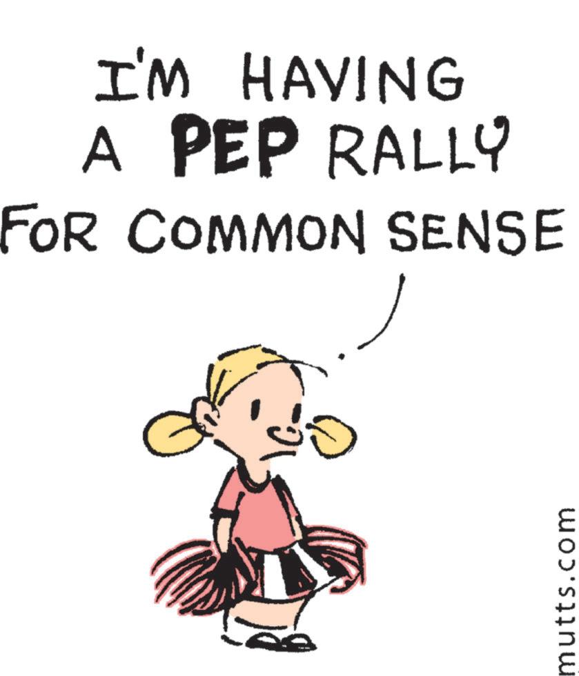 Animation OCR: I'M HAVING A PEP RALLY FOR COMMON SENSE mutts.com I'M HAVING A PEP RALLY FOR COMMON SENSE mutts.com