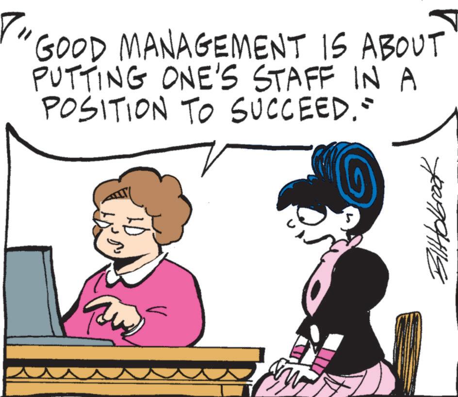 Photo caption OCR: " GOOD MANAGEMENT IS ABOUT PUTTING ONE'S STAFF IN A POSITION TO SUCCEED." BlHolbrook " GOOD MANAGEMENT IS ABOUT PUTTING ONE'S STAFF IN A POSITION TO SUCCEED . " BlHolbrook