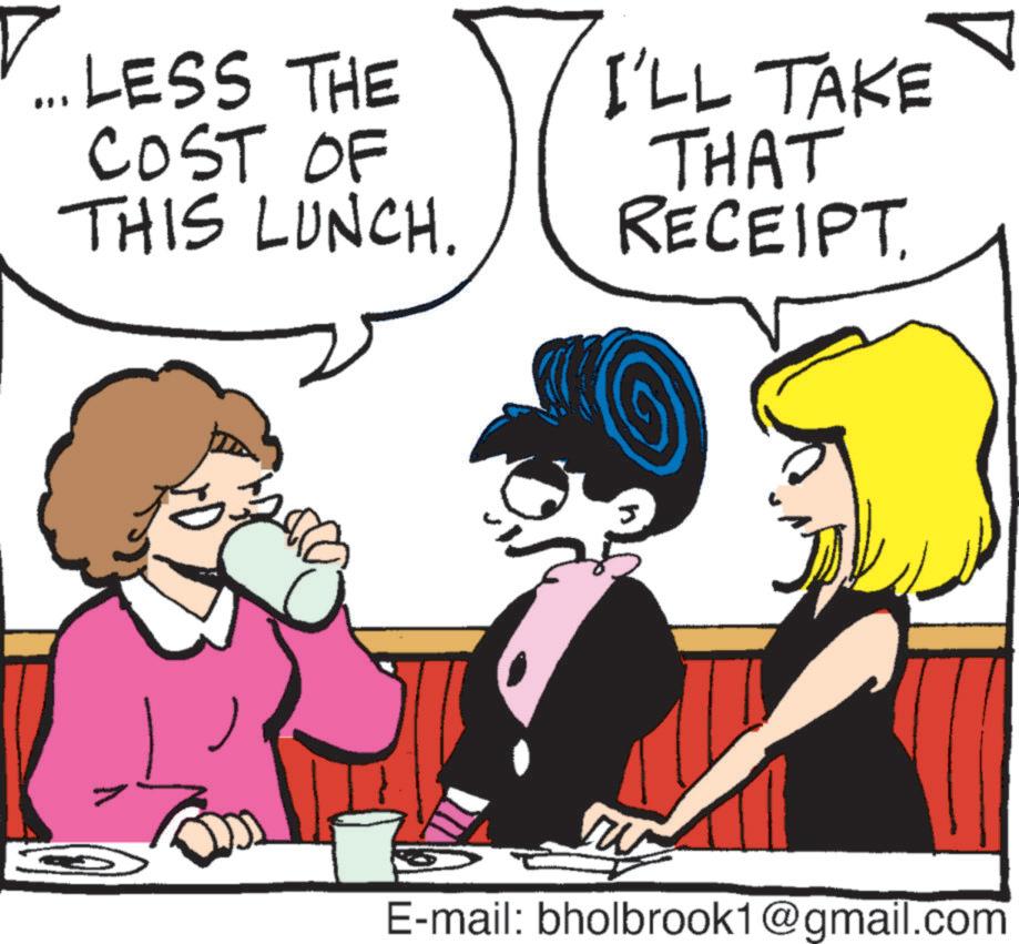 Fictional character OCR: .. LESS THE COST OF THIS LUNCH. I'LL TAKE THAT RECEIPT. ? E-mail: bholbrook1@gmail.com .. LESS THE COST OF THIS LUNCH . I'LL TAKE THAT RECEIPT . ? E - mail : bholbrook1@gmail.com