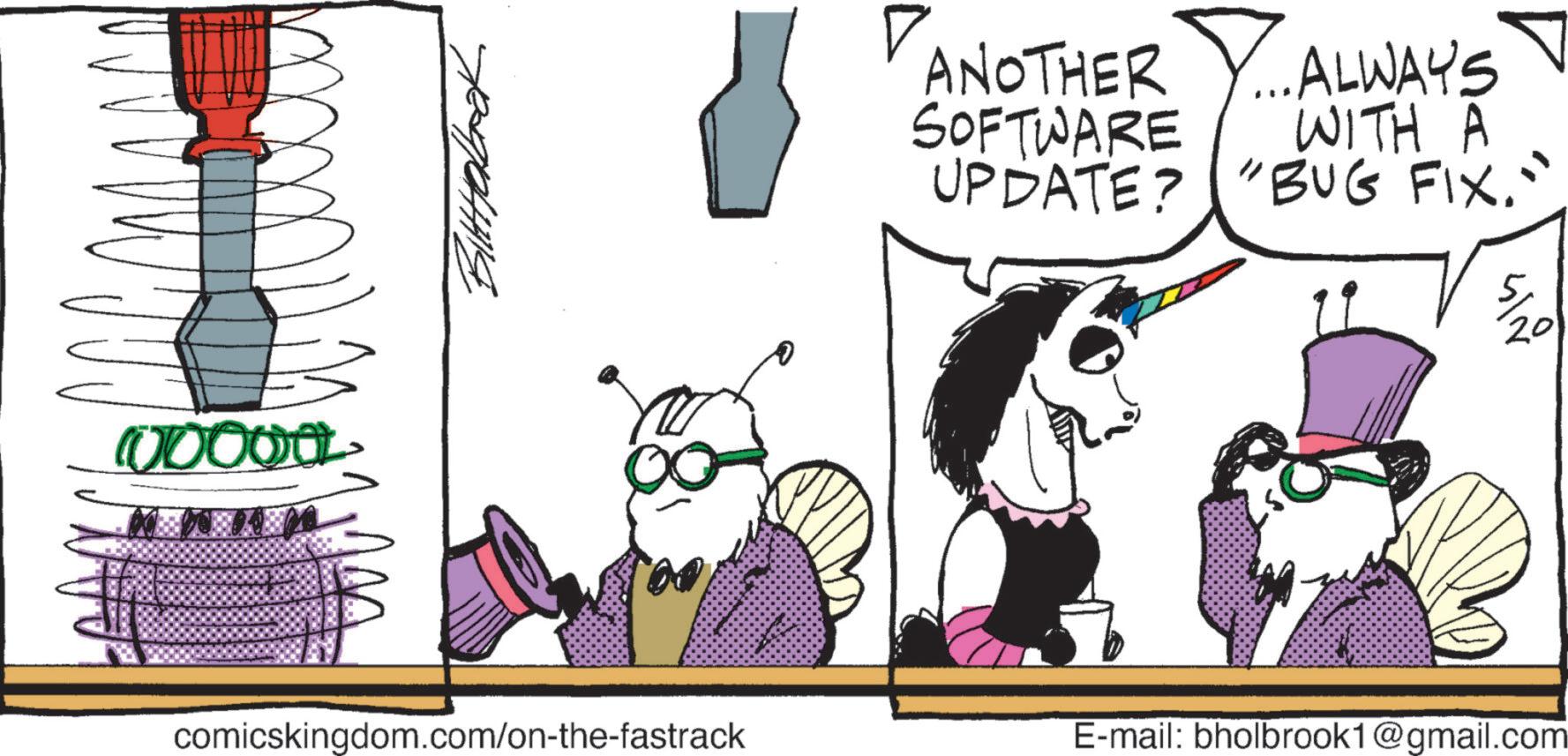 Handwriting OCR: COOOOOL comicskingdom.com/on-the-fastrack D ANOTHER SOFTWARE ...ALWAYS WITH A UPDATE? "BUG FIX." 5 3/20 E-mail: bholbrook1@gmail.com COOOOOL comicskingdom.com/on-the-fastrack D ANOTHER SOFTWARE ... ALWAYS WITH A UPDATE ? " BUG FIX . " 5 3/20 E - mail : bholbrook1@gmail.com