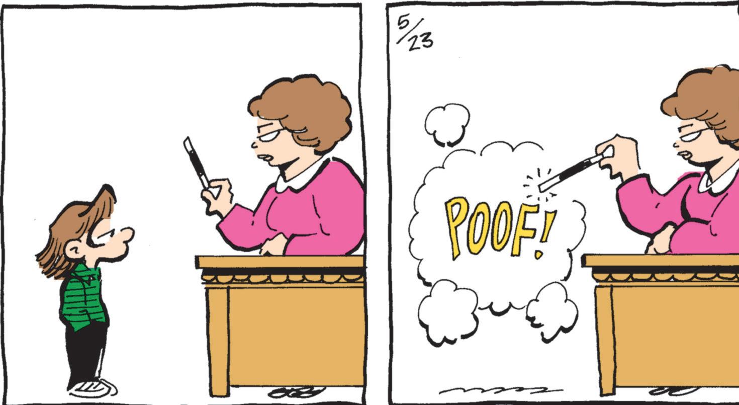 Photo caption OCR: 5 23 POOF! 5 23 POOF !