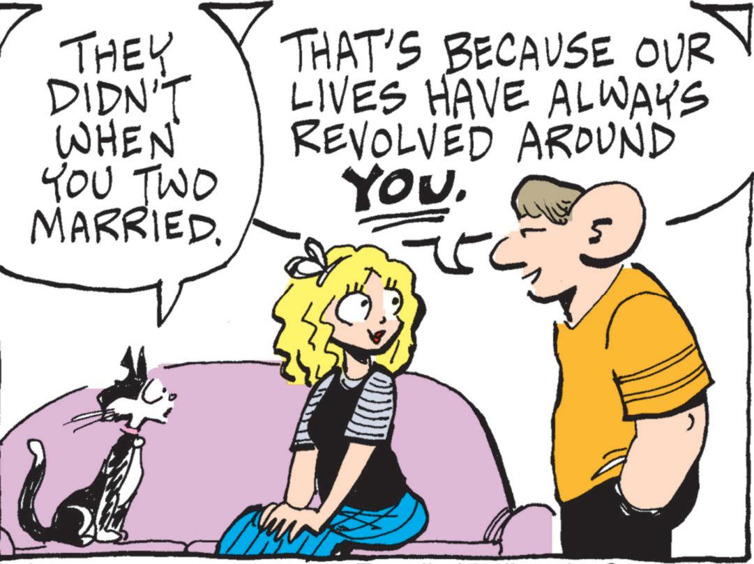 Photo caption OCR: THEY DIDN'T WHEN YOU TWO MARRIED. THAT'S BECAUSE OUR LIVES HAVE ALWAYS REVOLVED AROUND YOUTHEY DIDN'T WHEN YOU TWO MARRIED . THAT'S BECAUSE OUR LIVES HAVE ALWAYS REVOLVED AROUND YOU