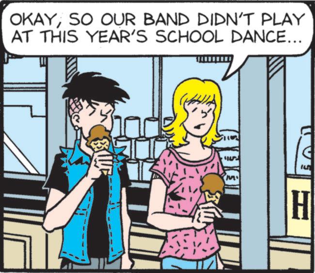 Animated cartoon OCR: OKAYSO OUR BAND DIDN'T PLAY AT THIS YEAR'S SCHOOL DANCE... 4102 ?? M H OKAYSO OUR BAND DIDN'T PLAY AT THIS YEAR'S SCHOOL DANCE ... 4102 ?? M H