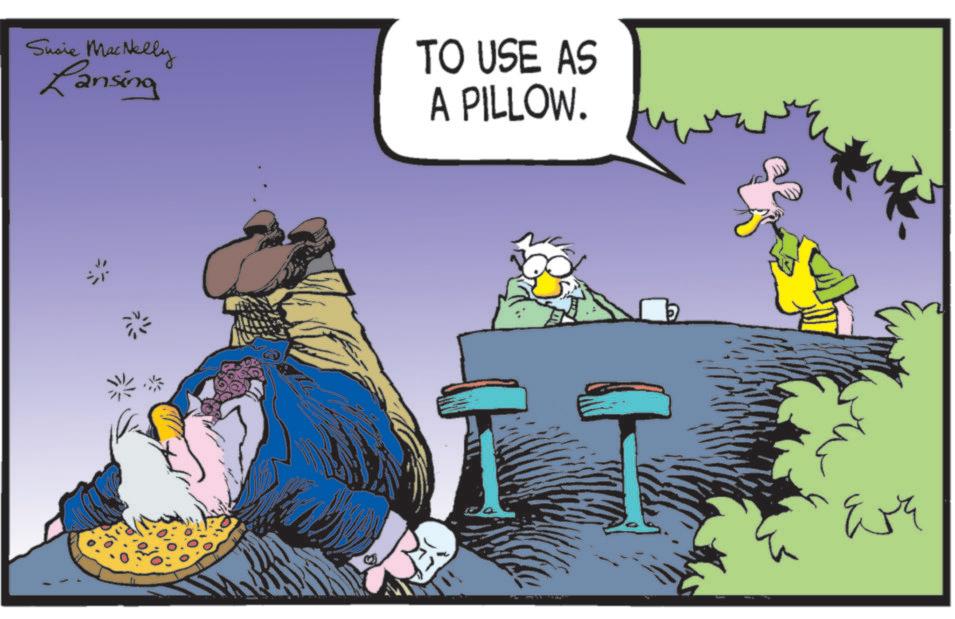 Comic book OCR: Susie MacNelly Lansing TO USE AS A PILLOW. Susie MacNelly Lansing TO USE AS A PILLOW .