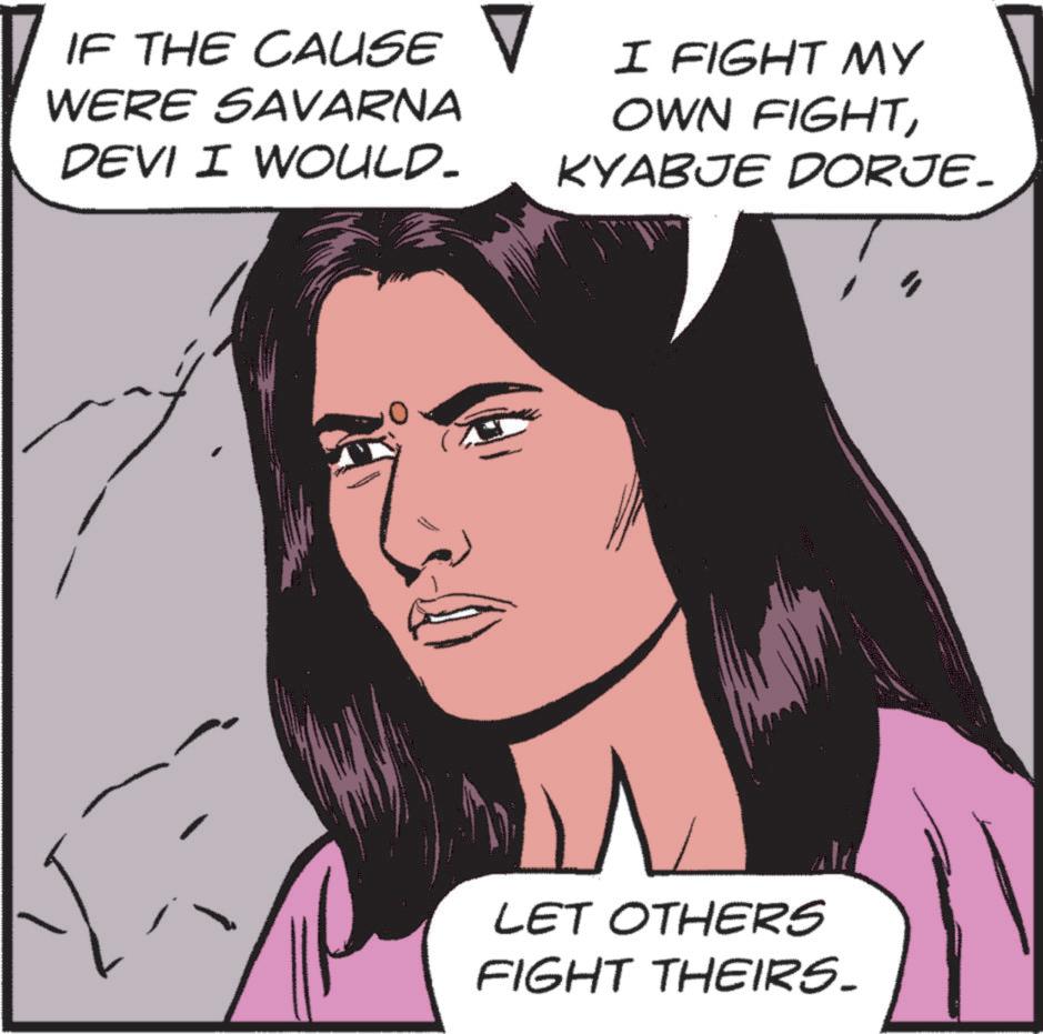 Pleased OCR: IF THE CAUSE ? WERE SAVARNA DEVI I WOULD. I FIGHT MY OWN FIGHTKYABJE DORJE. LET OTHERS FIGHT THEIRS. IF THE CAUSE ? WERE SAVARNA DEVI I WOULD . I FIGHT MY OWN FIGHTKYABJE DORJE . LET OTHERS FIGHT THEIRS .