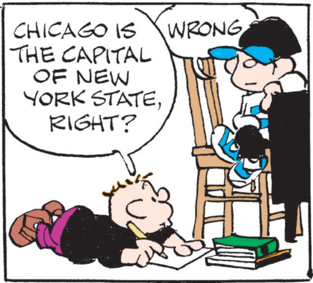 Photo caption OCR: CHICAGO IS WRONG THE CAPITAL OF NEW YORK STATERIGHT? CHICAGO IS WRONG THE CAPITAL OF NEW YORK STATERIGHT ?