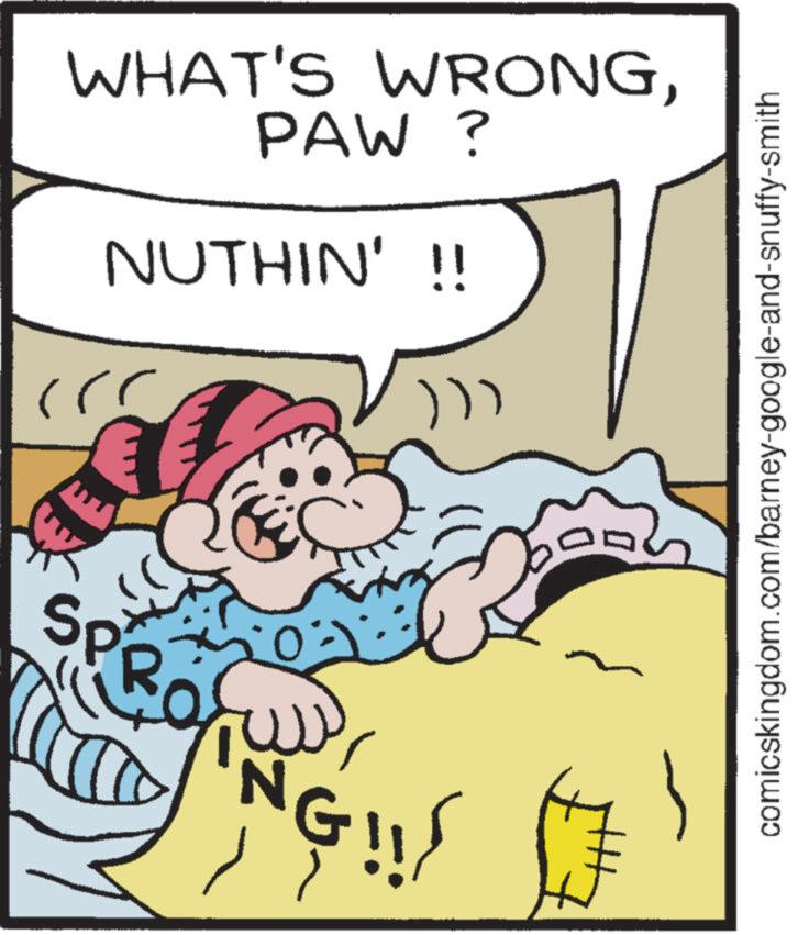 Animation OCR: WHAT'S WRONGPAW? NUTHIN' !! ??? Lö ))) E SP R NG!!! ? ?? comicskingdom.com/barney-google-and-snuffy-smith WHAT'S WRONGPAW ? NUTHIN ' !! ??? Lö ) ) ) E SP R NG !!! ? ?? comicskingdom.com/barney-google-and-snuffy-smith