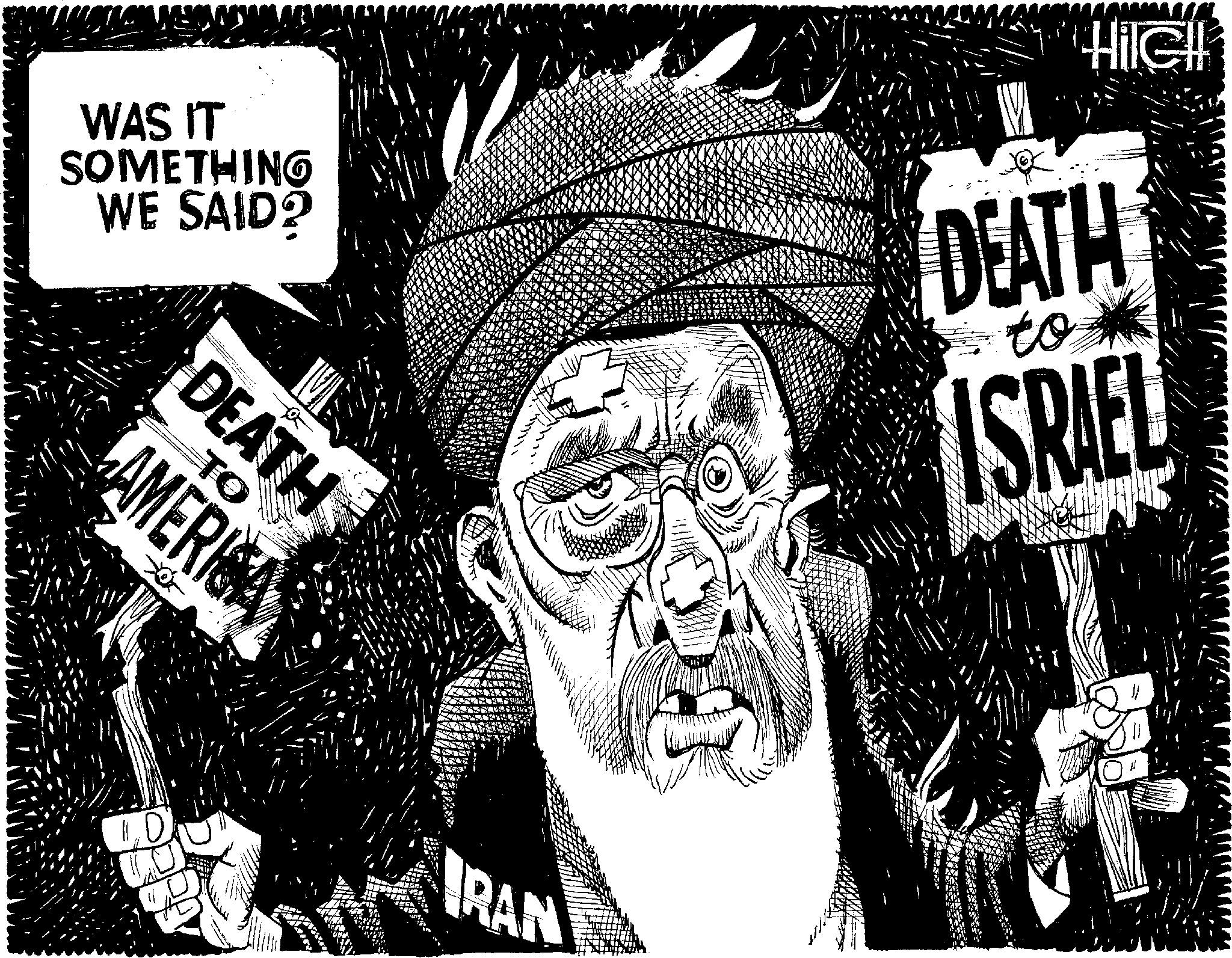 Photo caption OCR: WAS IT SOMETHING WE SAID? DEATH ?? AMERICA RAN Hilell DEATH to ISRAEL WAS IT SOMETHING WE SAID ? DEATH ?? AMERICA RAN Hilell DEATH to ISRAEL
