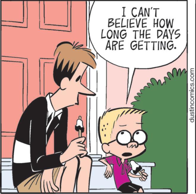 Animated cartoon OCR: I CAN'T BELIEVE HOW LONG THE DAYS ARE GETTING. dustincomics.com I CAN'T BELIEVE HOW LONG THE DAYS ARE GETTING . dustincomics.com
