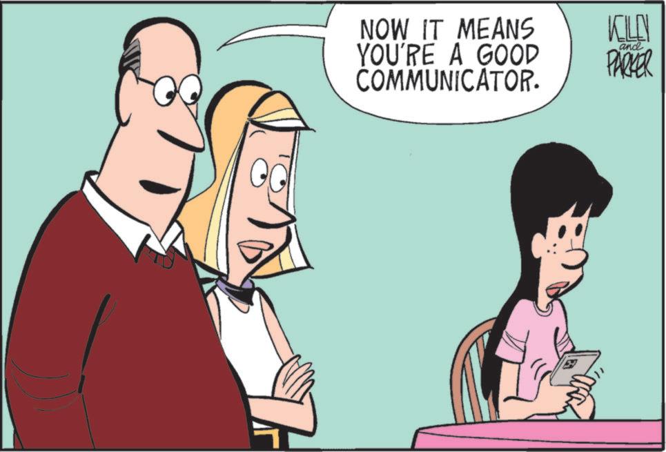 Animated cartoon OCR: NOW IT MEANS YOU'RE A GOOD COMMUNICATOR. KELLY PARKER and NOW IT MEANS YOU'RE A GOOD COMMUNICATOR . KELLY PARKER and